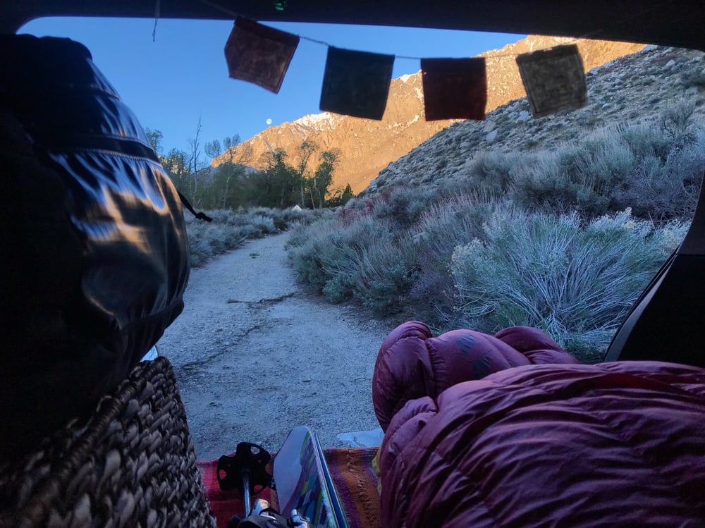Car camping in the mountains