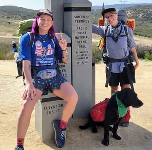 Lyla, Truman, and Cal at the start of the PCT